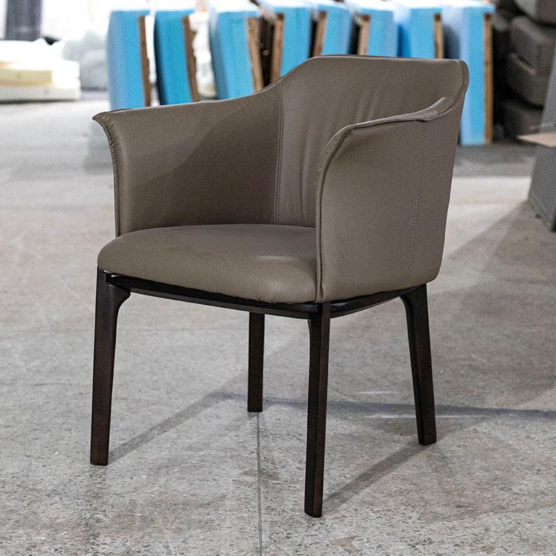 simple wooden chair with armrest